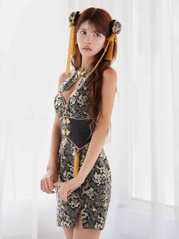 画像7: 【即日発送】【ハロウィン】アメスリコルセットチャイナ【コスプレ3点セット】【XS-XLサイズ/1カラー】[HC03]