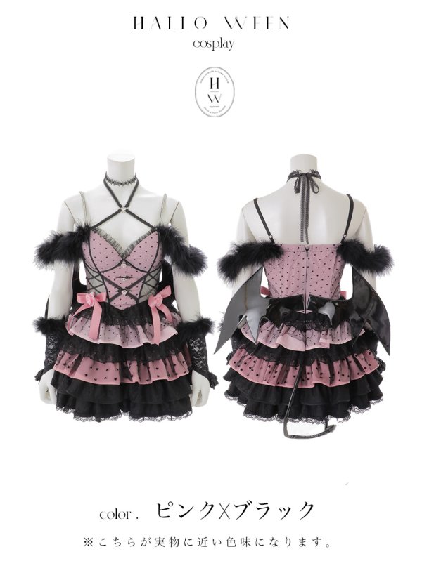 画像19: 【即日発送】【桜咲乃愛コラボ】【ハロウィン】ゴシックデビルワンピース 【コスプレ6点セット】【XS-Mサイズ/1カラー】[OF01]