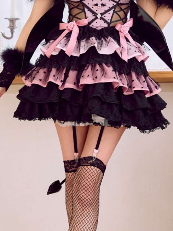 画像17: 【即日発送】【桜咲乃愛コラボ】【ハロウィン】ゴシックデビルワンピース 【コスプレ6点セット】【XS-Mサイズ/1カラー】[OF01]