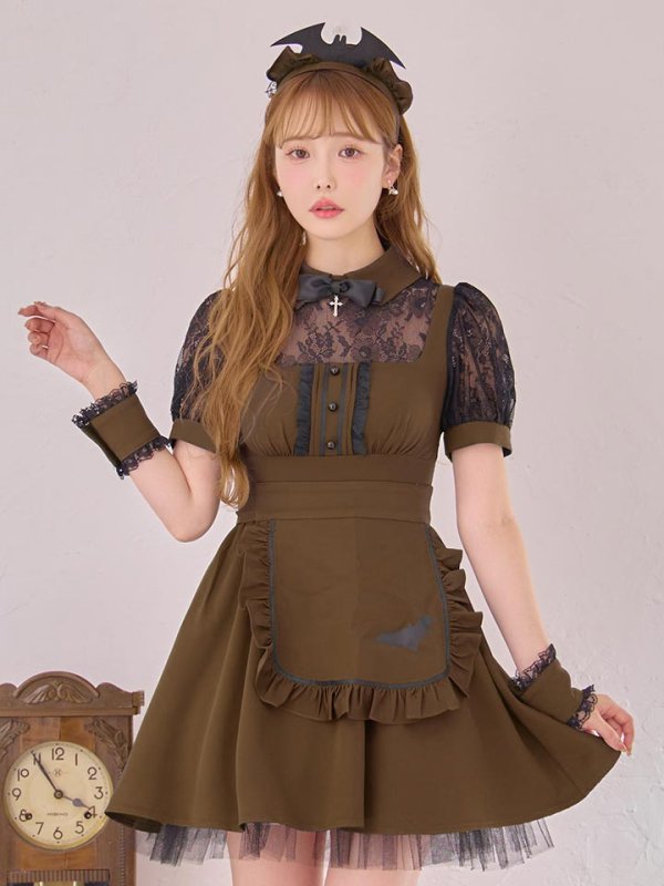 画像1: 【一部予約 / 10月上旬発送予定】【送料無料！】【ハロウィン】コウモリクラシカルメイド【コスプレ6点セット】【S-XLサイズ/2カラー】[OF03]