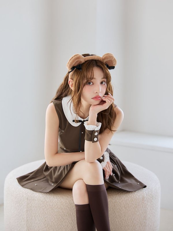 画像12: 【即日発送】【ハロウィン】襟付きノースリーブワンピクマコスプレ【コスプレ4点セット】【XS-Mサイズ/1カラー】[HC03]