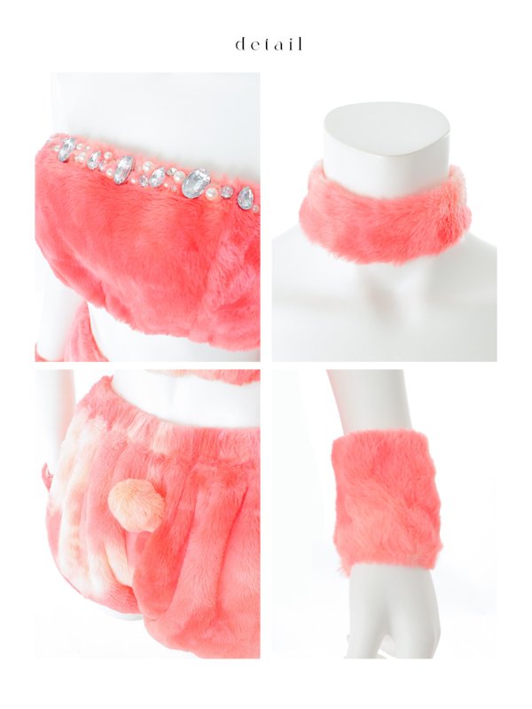 画像45: 【即日発送】【ハロウィン】パステルもこもこバニー【コスプレ7点セット】【フリーサイズ/6カラー】[OF03]