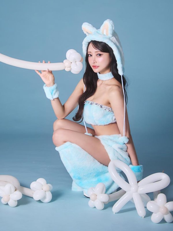 画像2: 【即日発送】【ハロウィン】パステルもこもこバニー【コスプレ7点セット】【フリーサイズ/6カラー】[OF03/OF04]
