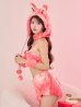 画像2: 【予約 / 9月下旬発送予定】【送料無料！】【ハロウィン】パステルもこもこバニー【コスプレ7点セット】【フリーサイズ/6カラー】[OF03] (2)