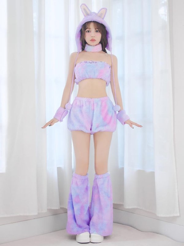 画像19: 【即日発送】【ハロウィン】パステルもこもこバニー【コスプレ7点セット】【フリーサイズ/6カラー】[OF03]