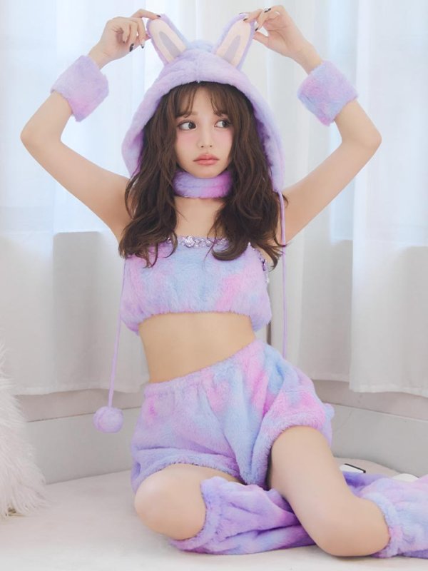 画像24: 【即日発送】【ハロウィン】パステルもこもこバニー【コスプレ7点セット】【フリーサイズ/6カラー】[OF03]