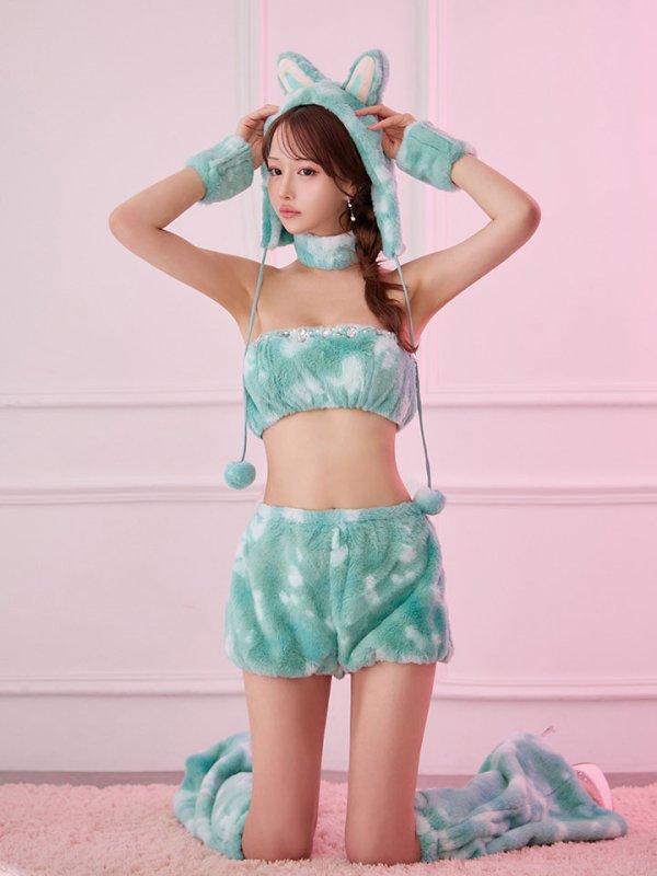 画像3: 【即日発送】【ハロウィン】パステルもこもこバニー【コスプレ7点セット】【フリーサイズ/6カラー】[OF03]