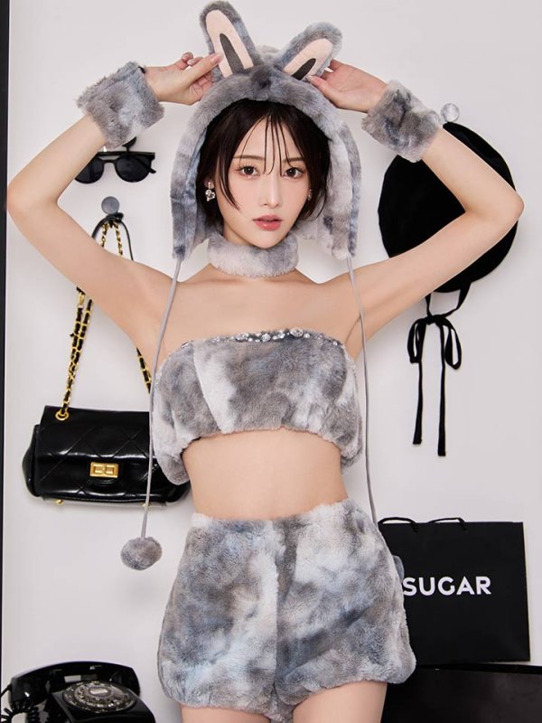 画像1: 【即日発送】【ハロウィン】パステルもこもこバニー【コスプレ7点セット】【フリーサイズ/6カラー】[OF03/OF04]