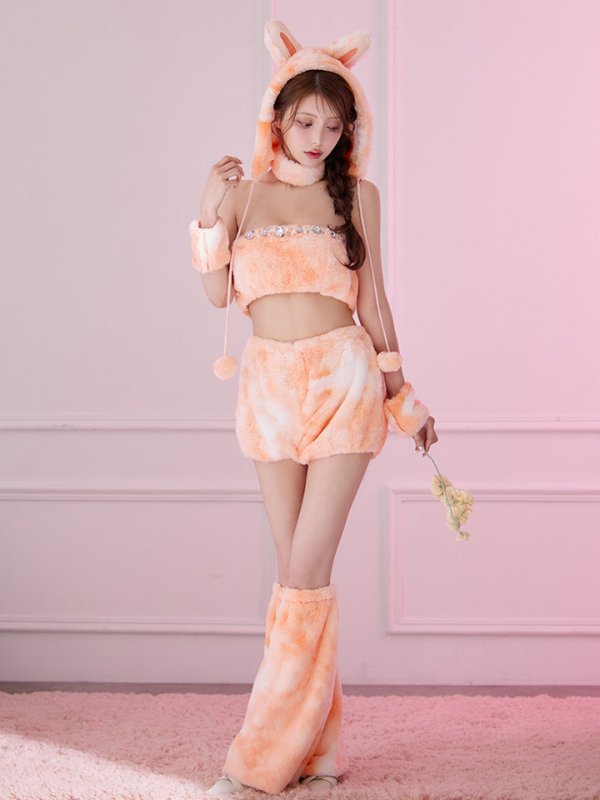 画像15: 【即日発送】【ハロウィン】パステルもこもこバニー【コスプレ7点セット】【フリーサイズ/6カラー】[OF03]