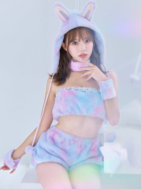 画像2: 【即日発送】【ハロウィン】パステルもこもこバニー【コスプレ7点セット】【フリーサイズ/6カラー】[OF03/OF04]