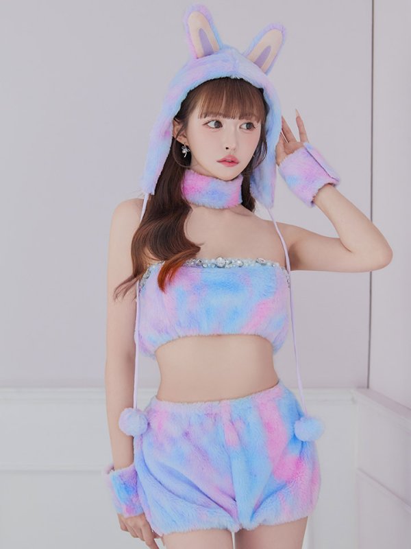 画像41: 【即日発送】【ハロウィン】パステルもこもこバニー【コスプレ7点セット】【フリーサイズ/6カラー】[HC03]