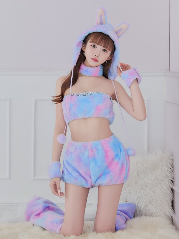 画像36: 【即日発送】【ハロウィン】パステルもこもこバニー【コスプレ7点セット】【フリーサイズ/6カラー】[HC03]