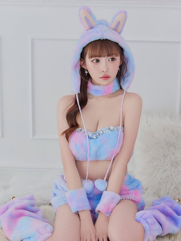 画像38: 【即日発送】【ハロウィン】パステルもこもこバニー【コスプレ7点セット】【フリーサイズ/6カラー】[HC03]