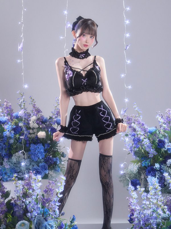 画像8: 【即日発送】【送料無料！】【サンリオ】クロミランジェリーセットアップルームウェア【S-L/1カラー】[HC02]ゆりにゃ着用