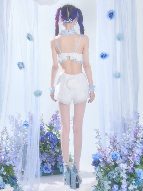 画像7: 【即日発送】【送料無料！】【サンリオ】シナモロールランジェリーセットアップルームウェア【S-L/1カラー】[HC02]ゆりにゃ着用