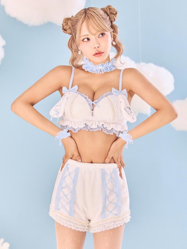 画像9: 【即日発送】【サンリオ】シナモロールランジェリーセットアップルームウェア【S-L/1カラー】[OF03]