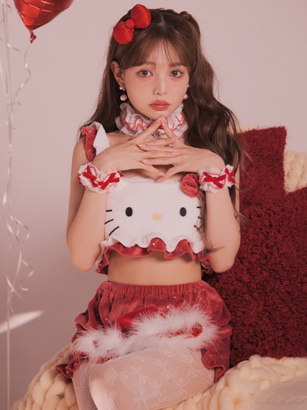 画像18: 【即日発送】【サンリオ】ハローキティキルティングセットアップルームウェア【S-L/1カラー】[OF03]