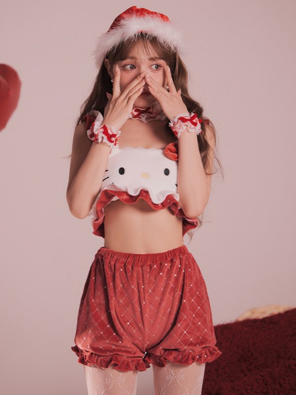 画像8: 【即日発送】【サンリオ】ハローキティキルティングセットアップルームウェア【S-L/1カラー】[OF03]