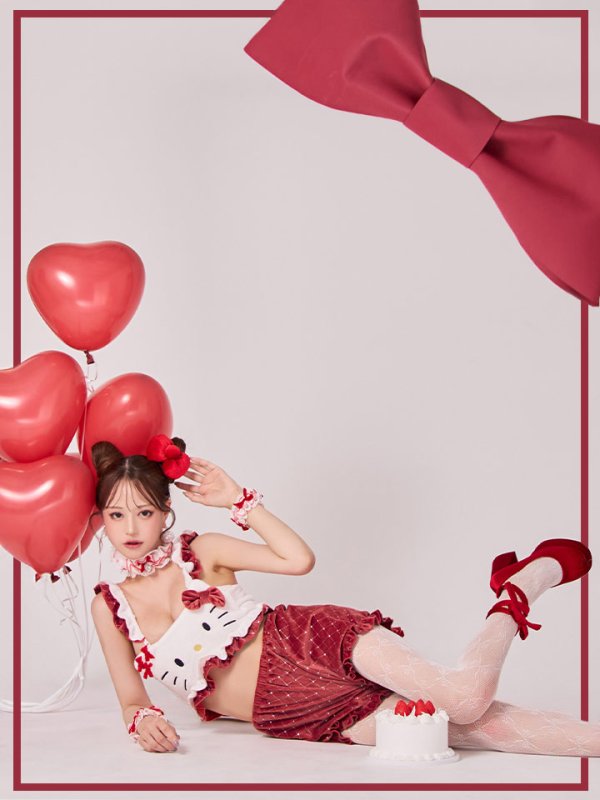 画像12: 【即日発送】【サンリオ】ハローキティキルティングセットアップルームウェア【S-L/1カラー】[OF03]