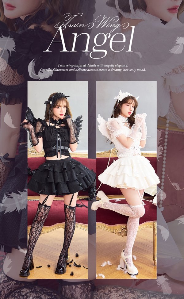 画像3: 【即日発送】【ハロウィンコスプレ12点セット】ツインウィングエンジェルドレス【Malymoon/マリームーン】【SM,MLサイズ/2カラー】