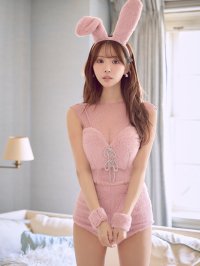 【即日発送】【送料無料！】【ハロウィン】ふわもこリボンバニーコスプレ【コスプレ6点SET】【XS-Mサイズ】[OF03]三上悠亜着用