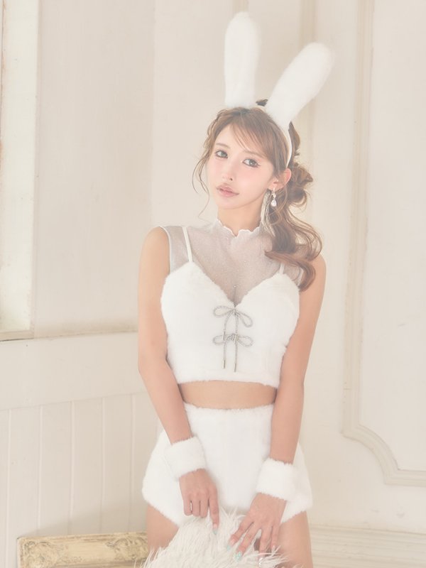 画像5: 【送料無料！】【ハロウィン】ふわもこリボンバニーコスプレ【コスプレ6点SET】【XS-Mサイズ】【予約/9月下旬発送予定】[OF03]あずもか着用