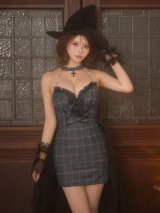 【送料無料！】【ハロウィン】チュールロングトレーン魔女コスプレ【コスプレ4点SET】【XS-Mサイズ】【予約/9月下旬発送予定】[OF03]あいり着用