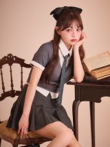 【送料無料！】【ハロウィン】ネクタイ付きスクールガールコスプレ【4点SET】【XS-XLサイズ】[OF03]吉木千沙都（ちぃぽぽ）着用