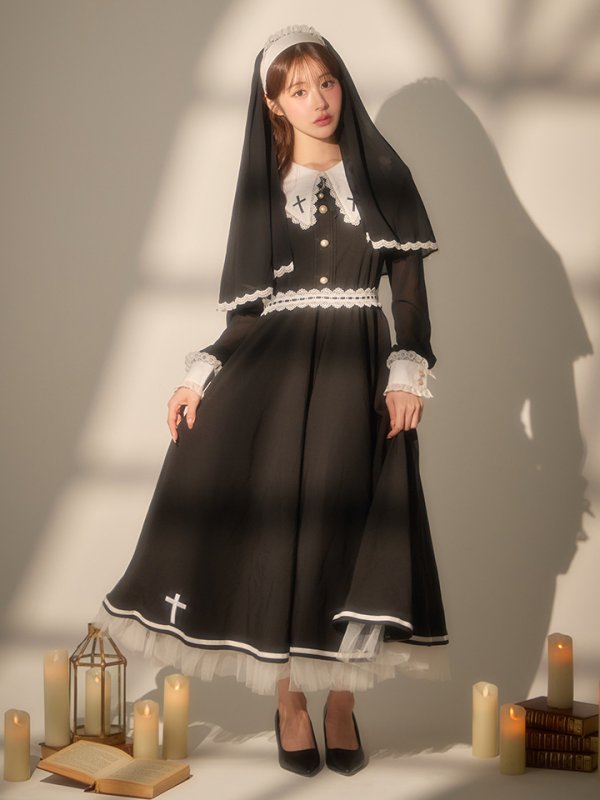 画像13: 【送料無料！】【ハロウィン】ゴシックシスターロングスカートコスプレ【コスプレ3点SET】【S-XLサイズ】[OF03]加藤美南着用
