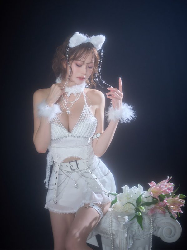 ホワイト　モデル：れみれみ　身長：163cm　着用サイズ：Sサイズ