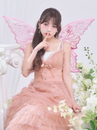 【送料無料！】【ハロウィン】妖精ティアードワンピース【コスプレ2点SET】【S-XLサイズ】【予約/9月下旬発送予定】[OF03]吉木千沙都（ちぃぽぽ）着用