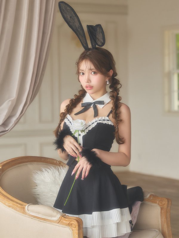 画像1: 【即日発送】【送料無料！】【ハロウィン】クラシカルバニーセットアップ【コスプレ7点SET】【XS-Mサイズ】[OF04]