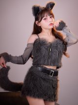 【送料無料！】【ハロウィン】ラメスリーブウルフセットアップ【コスプレ5点SET】【XS-Mサイズ】【一部予約商品/9月下旬発送予定】[OF03]吉木千沙都（ちぃぽぽ）着用