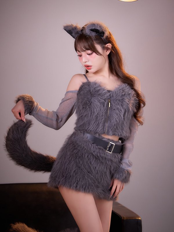 画像13: 【送料無料！】【ハロウィン】ラメスリーブウルフセットアップ【コスプレ5点SET】【XS-Mサイズ】【予約/9月下旬発送予定】[OF03]吉木千沙都（ちぃぽぽ）着用