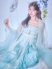 画像5: 【即日発送】【送料無料！】【ハロウィン】アイスブルー刺繍ロングシフォン漢服セット【コスプレ3点SET】【Fサイズ】[OF04]加藤美南着用 (5)