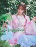 画像17: 【一部予約商品/8月下旬発送予定】【送料無料！】【ハロウィン】ピンク×ブルー花刺繍ロングシフォン漢服セット【コスプレ4点SET】【Fサイズ】[OF03]三上悠亜着用 (17)