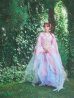 画像8: 【一部予約商品/8月下旬発送予定】【送料無料！】【ハロウィン】ピンク×ブルー花刺繍ロングシフォン漢服セット【コスプレ4点SET】【Fサイズ】[OF03]三上悠亜着用 (8)