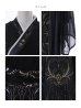 画像16: 【ハロウィン】ブラック×ゴールド刺繍漢服コスプレ【3点SET】【L-XLサイズ】[OF03]今井暖大着用 (16)