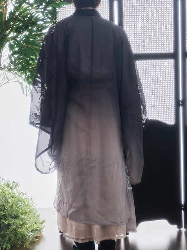 画像5: 【ハロウィン】グレーホワイトグラデーション漢服【コスプレ3点SET】【L-XLサイズ】[OF03]今井暖大着用