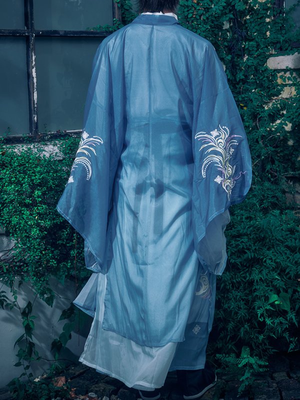 画像5: 【ハロウィン】ブルーホワイトグラデーション漢服【コスプレ3点SET】【L-XLサイズ】[OF03]今井暖大着用