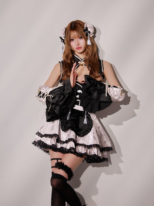 画像14: 【即日発送】ファンシーフリルチャイナドレス【マリームーン】【ハロウィンコスプレ8点セット】【フリーサイズ/1カラー】[HC03]