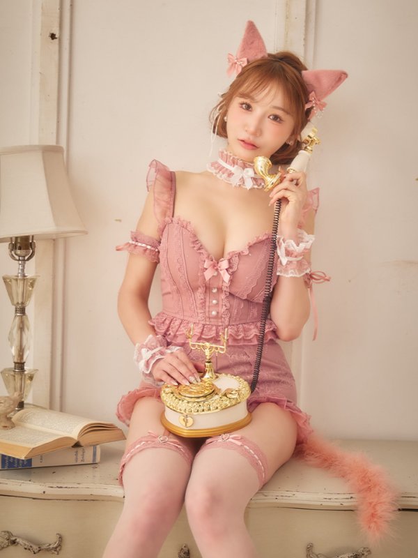 画像1: 【マリームーンコラボ】【ハロウィン】ビスチェセットアップキャットコスプレ【コスプレ7点セット】【XS-Lサイズ/2カラー】【一部予約/9月中旬発送予定】[HC03]