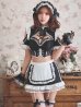 画像9: 【送料無料！】【ハロウィン】リボンヘッドレースアップゴシックメイドコスプレ【コスプレ5点SET】【XS-Lサイズ】【予約/10月上旬発送予定】[OF03]三上悠亜着用 (9)