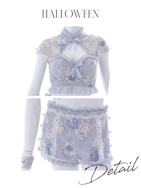 画像43: 【ハロウィン】【sugar nine×マリームーンコラボ】 マリームーンコラボセットアップチャイナ 【コスプレ5点セット】【XS-Mサイズ/4カラー】[OF04]