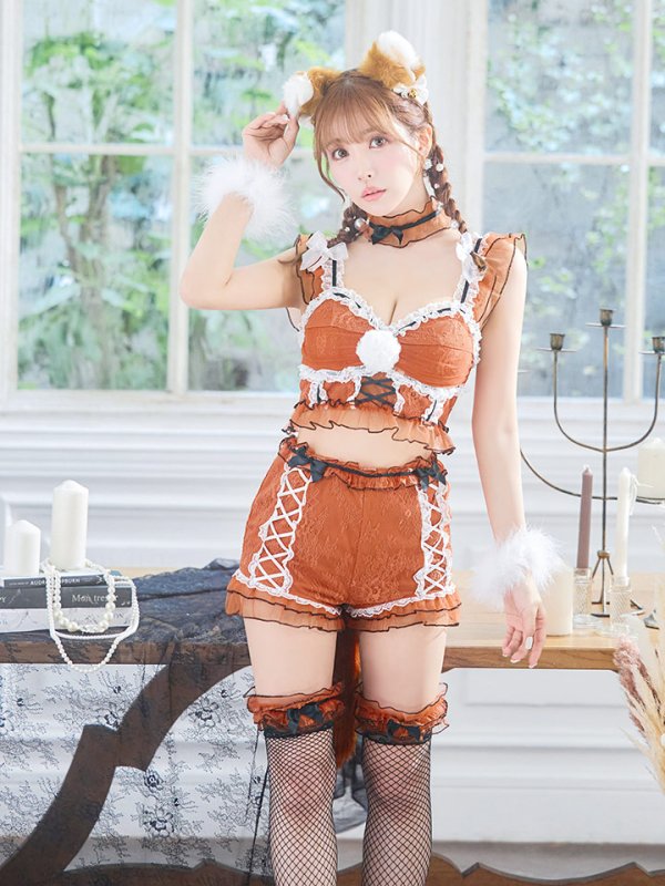 画像11: 【即日発送】【ハロウィン】【sugar nine×マリームーンコラボ】 レースフォックス / ブラウン狐【コスプレ7点セット】【S-Mサイズ】[OF01]