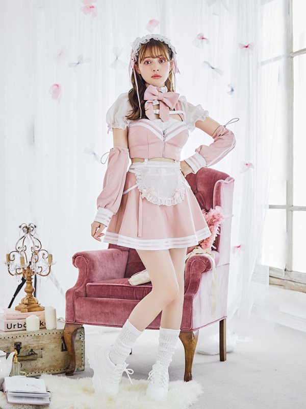 画像8: 【即日発送！】【sugar nine×マリームーンコラボ】 【ハロウィン】マリームーンコラボジャージメイド 【コスプレ8点セット】 【XS-Lサイズ/2カラー】[OF04]