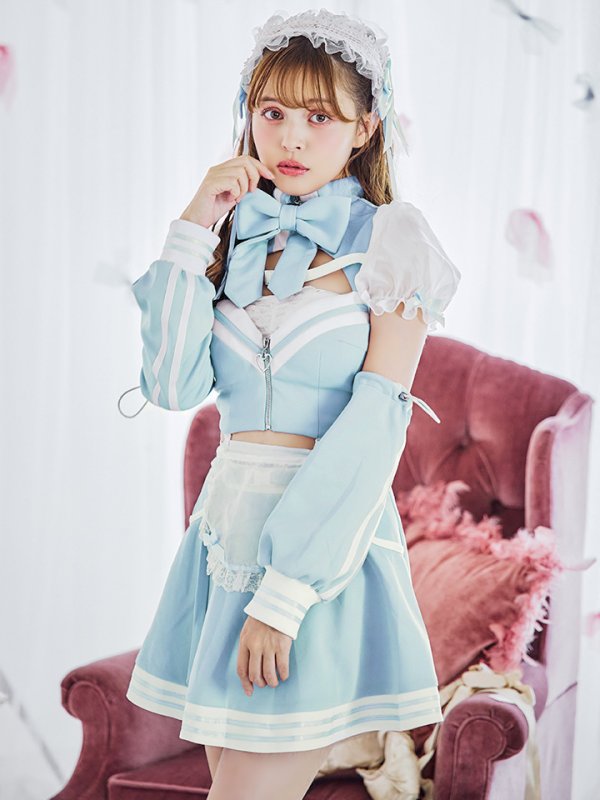 画像3: 【即日発送！】【sugar nine×マリームーンコラボ】 【ハロウィン】マリームーンコラボジャージメイド 【コスプレ8点セット】 【XS-Lサイズ/2カラー】[OF04]