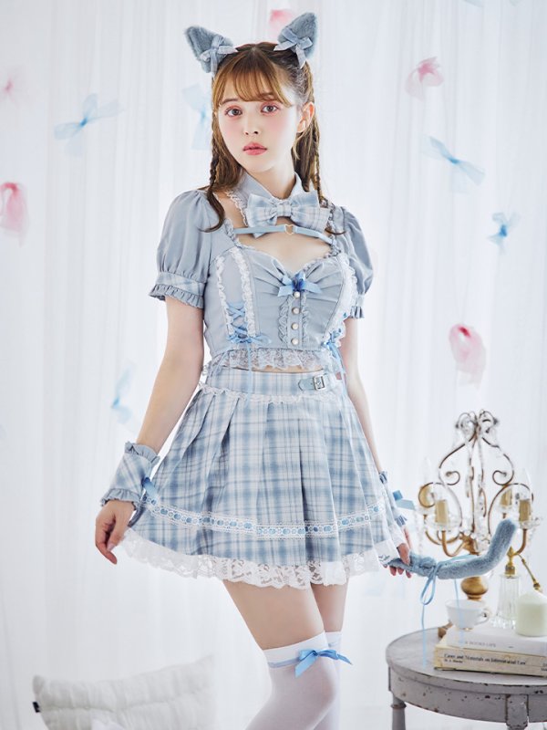 画像10: 【即日発送！ 】【sugar nine×マリームーンコラボ】 【ハロウィン】マリームーンコラボ制服ネコセットアップ 【コスプレ7点セット】 【XS-Lサイズ/2カラー】[OF04]