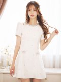 再入荷！ビジューフレアワンピースドレス/キャバドレス【XS-XLサイズ/1カラー】[OF04] 【SB】dzk