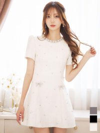 【即日発送】送料無料！ビジューフレアワンピースドレス/キャバドレス【XS-XLサイズ/3カラー】[OF01] 【SB】dzk